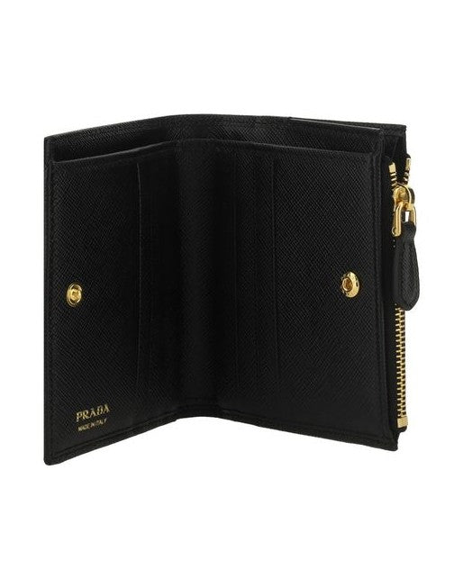 Prada Black Calf Leather Bos Taurus Wallet Glam Steals