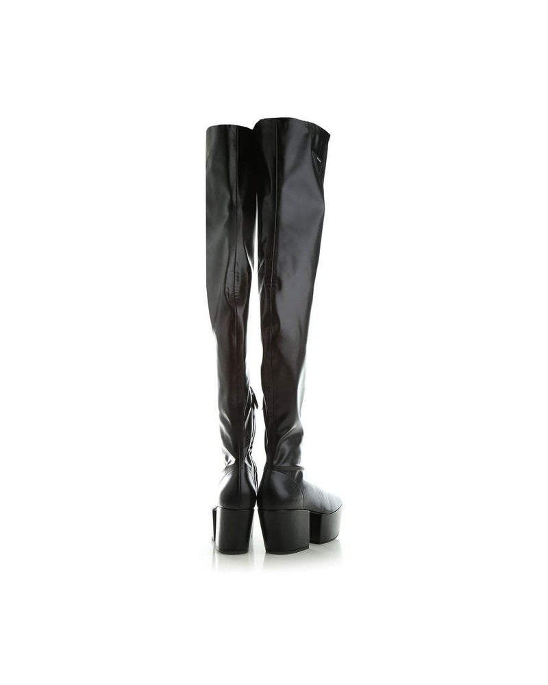 Prada Black Calfskin Over The Knee Boots Glam Steals