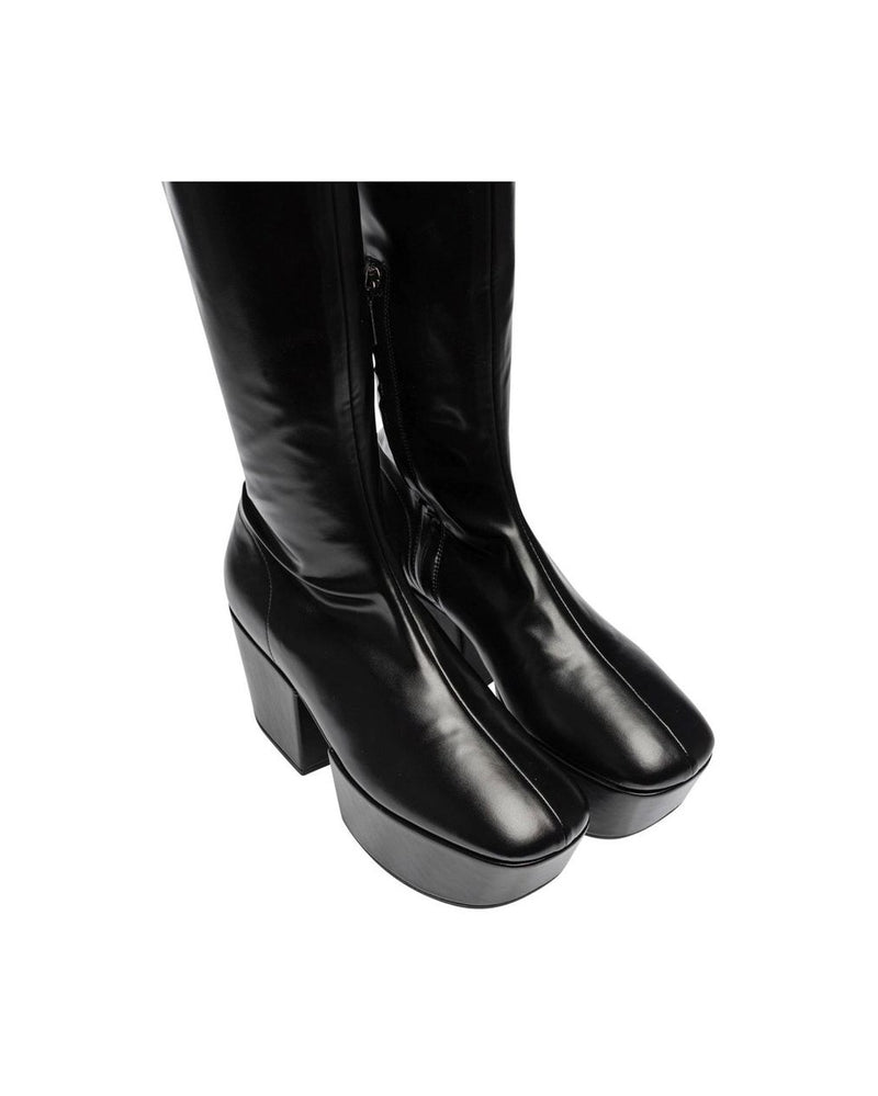 Prada Black Calfskin Over The Knee Boots Glam Steals