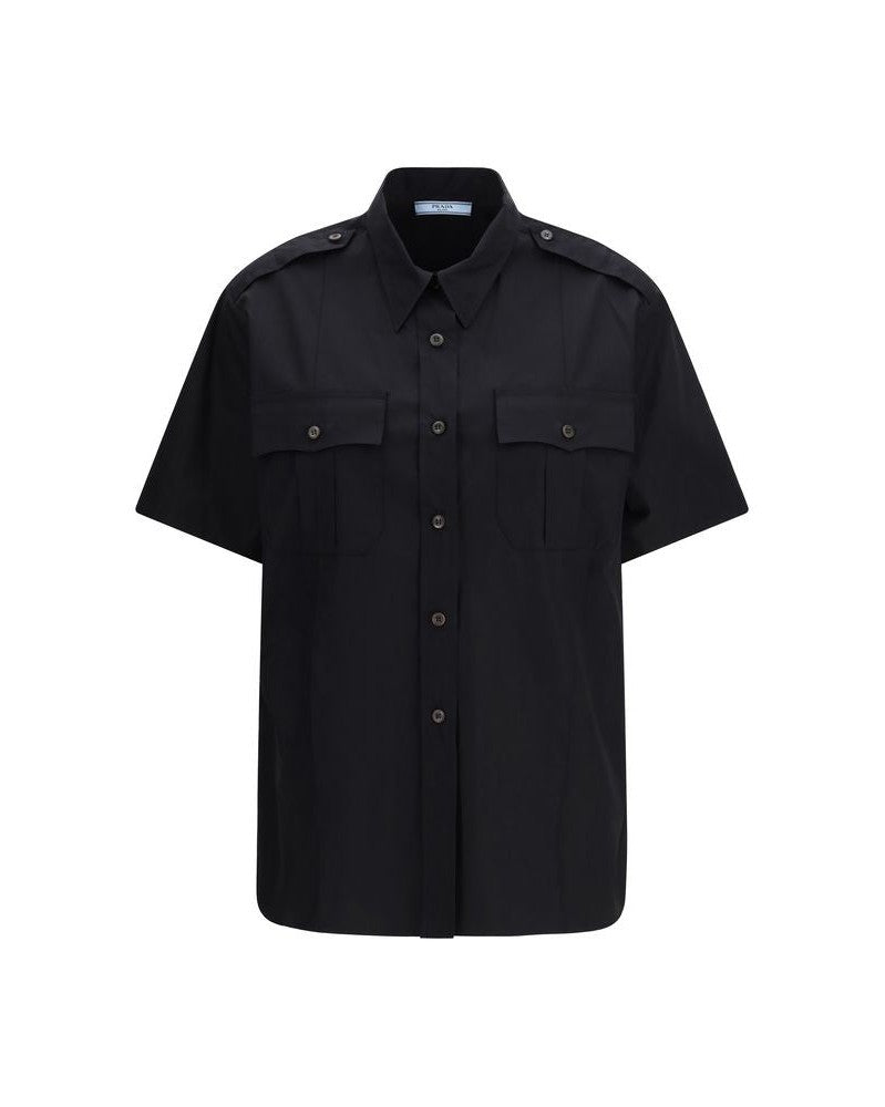 Prada Black Cotton Shortsleeve Shirt Glam Steals