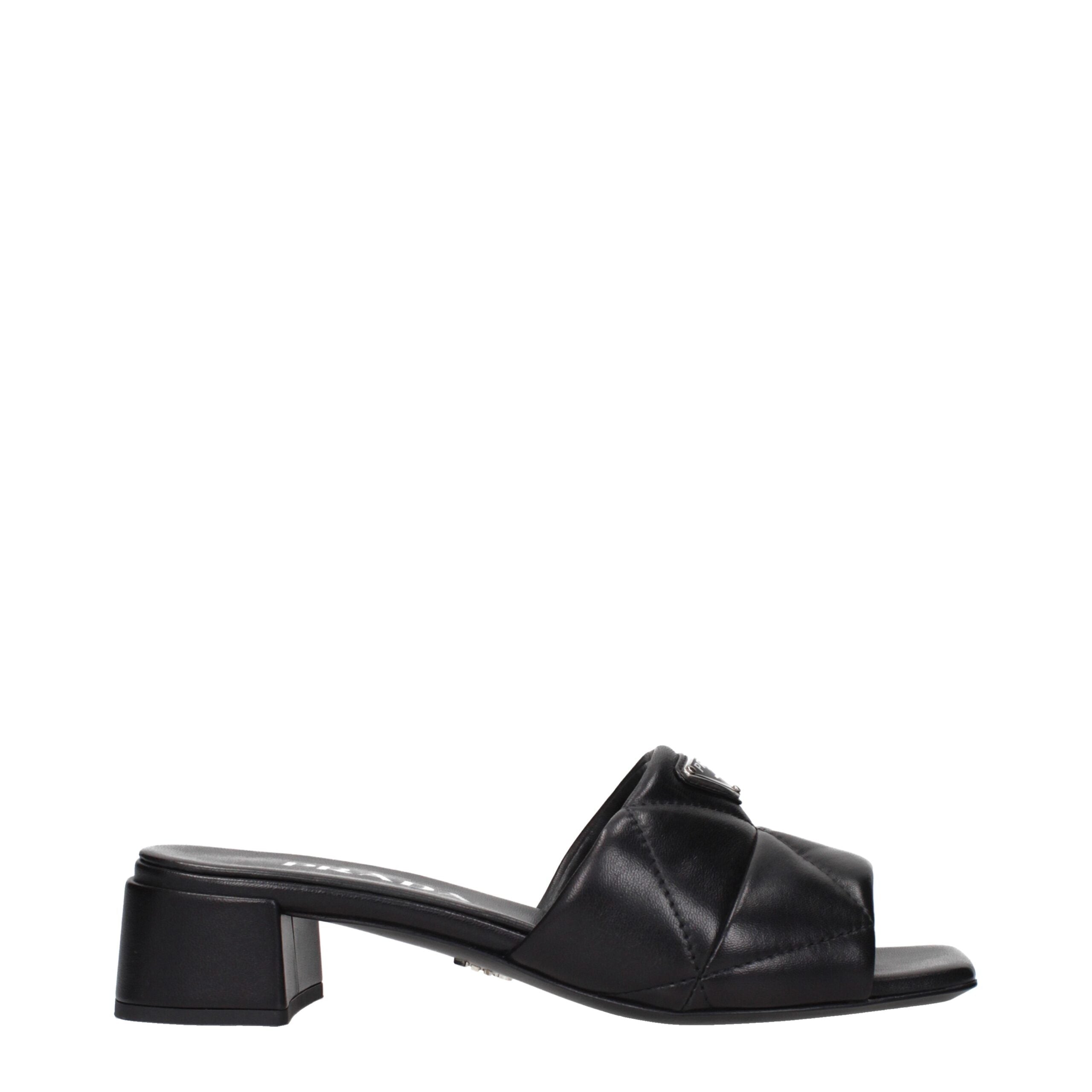 Prada Black Leather Flat Sandals Glam Steals