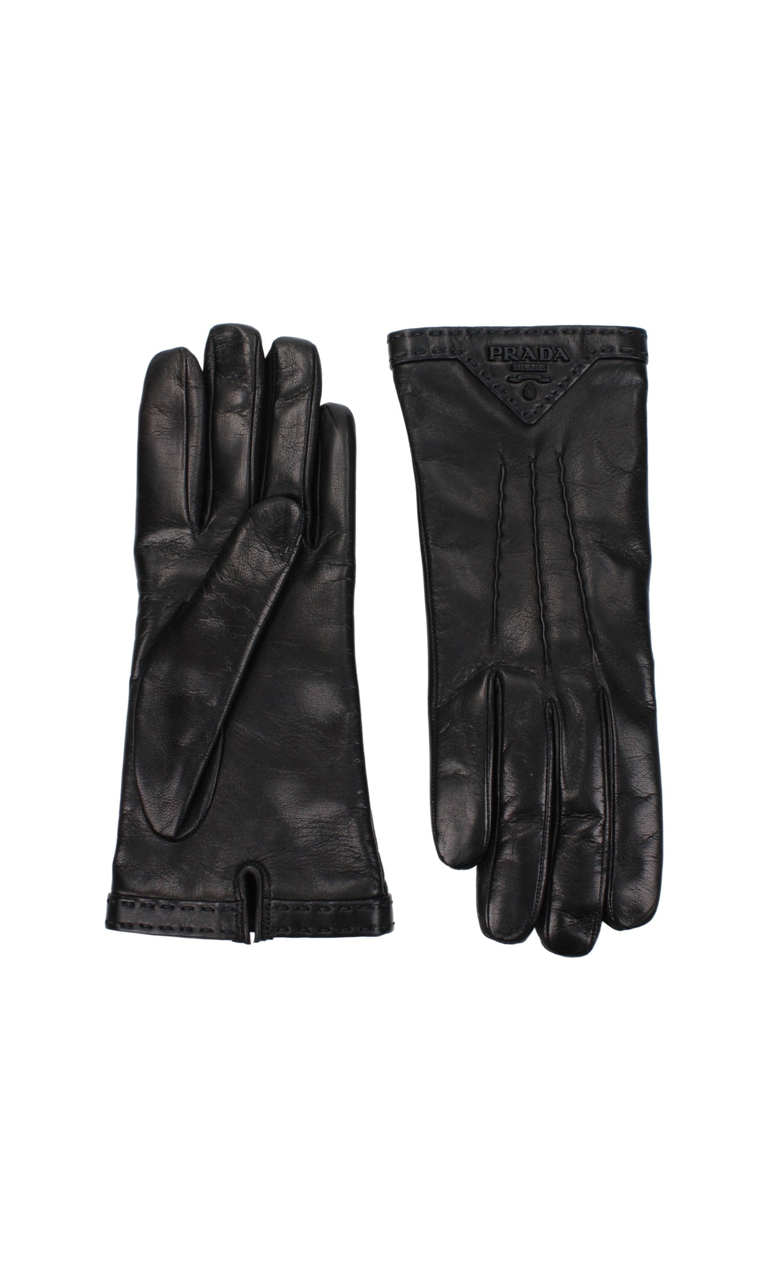 Prada Black Leather Gloves Glam Steals