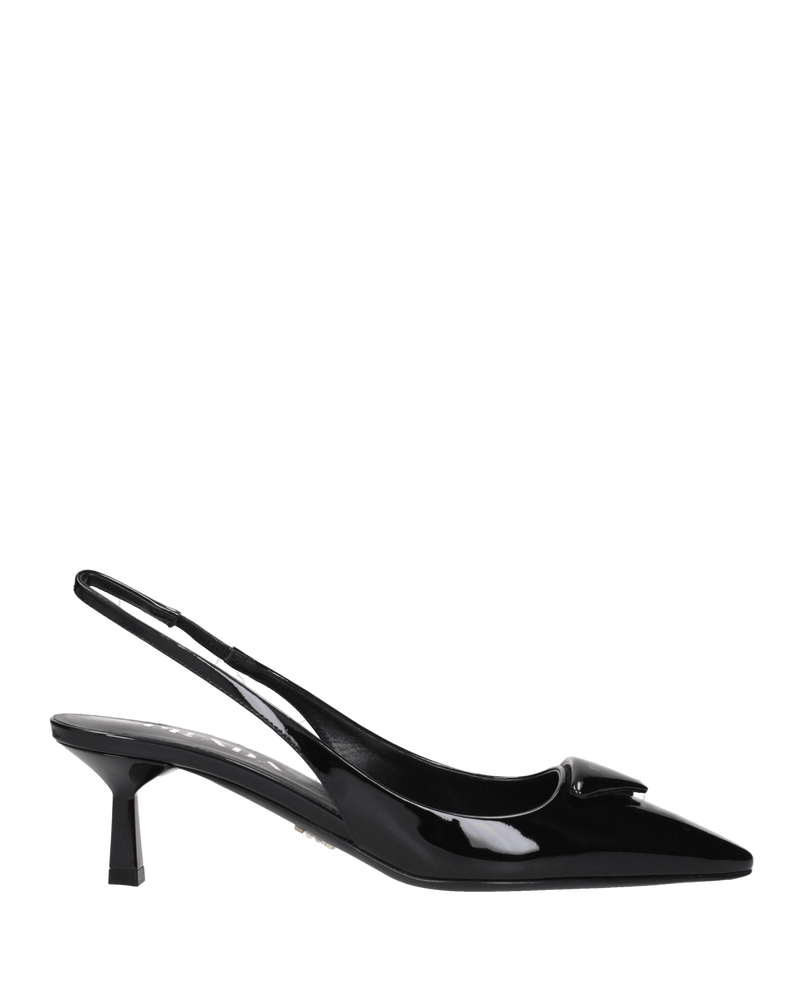 Prada Black Leather Mid Heel Pumps Glam Steals