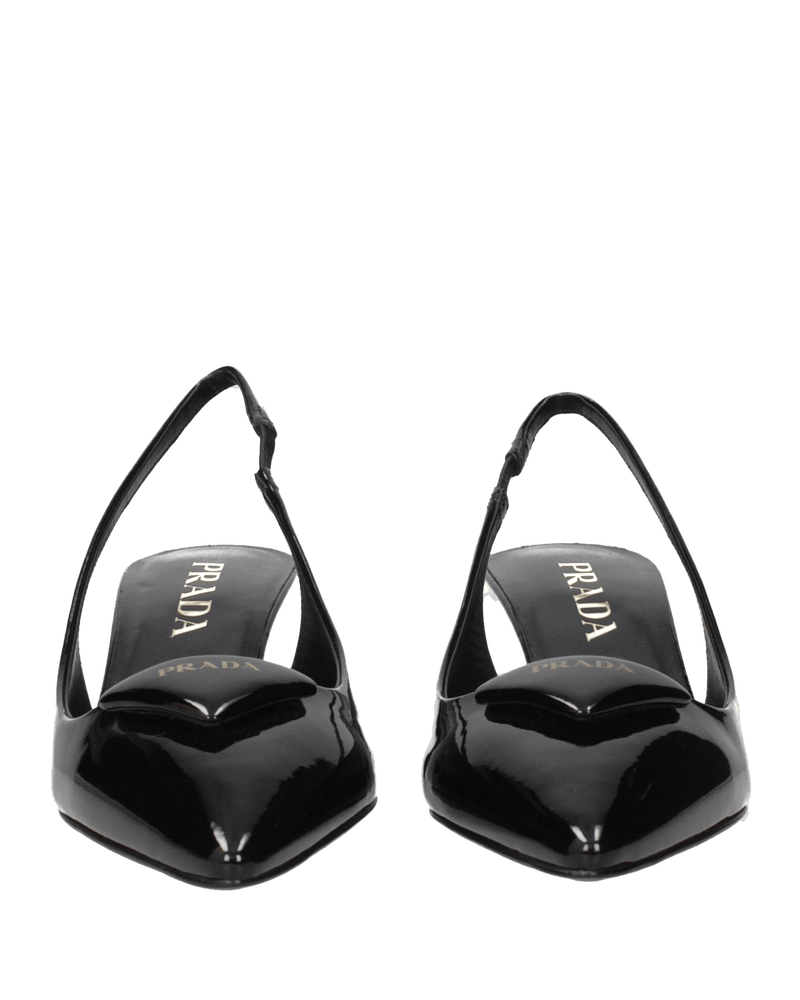 Prada Black Leather Mid Heel Pumps Glam Steals