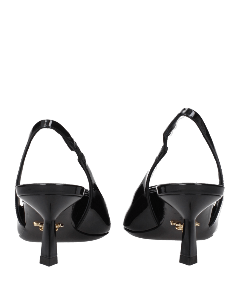 Prada Black Leather Mid Heel Pumps Glam Steals