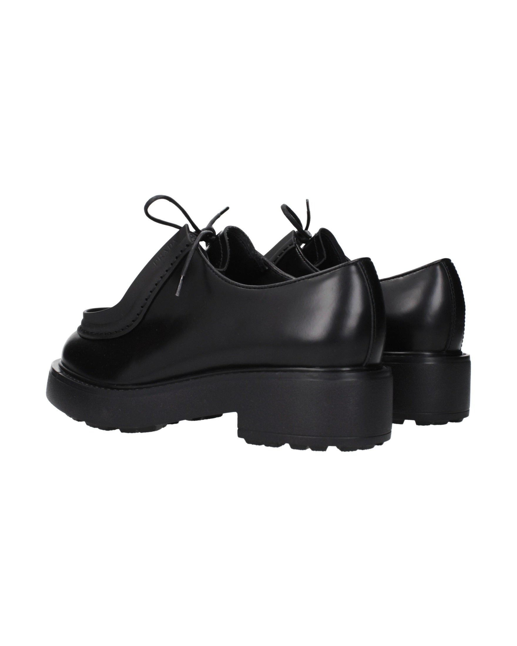 Prada Black Leather Oxfords and Derbies Glam Steals