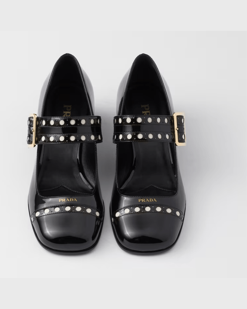 Prada Black Leather Patent Mary Jane Pumps Glam Steals