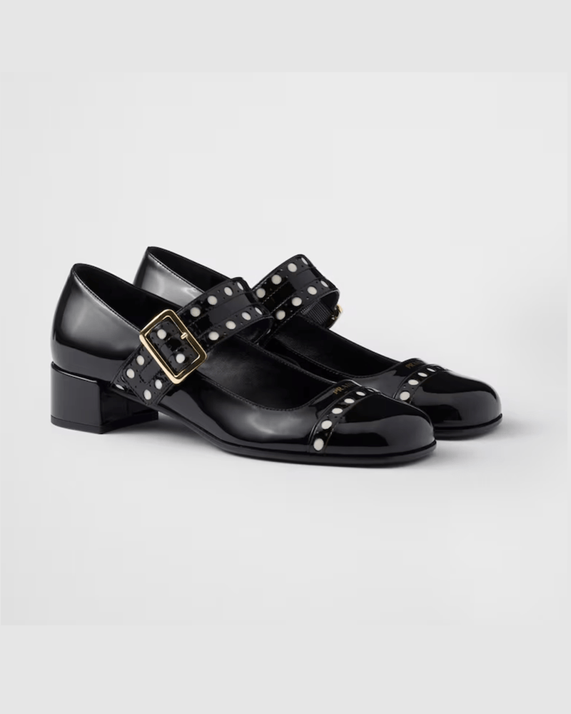 Prada Black Leather Patent Mary Jane Pumps Glam Steals