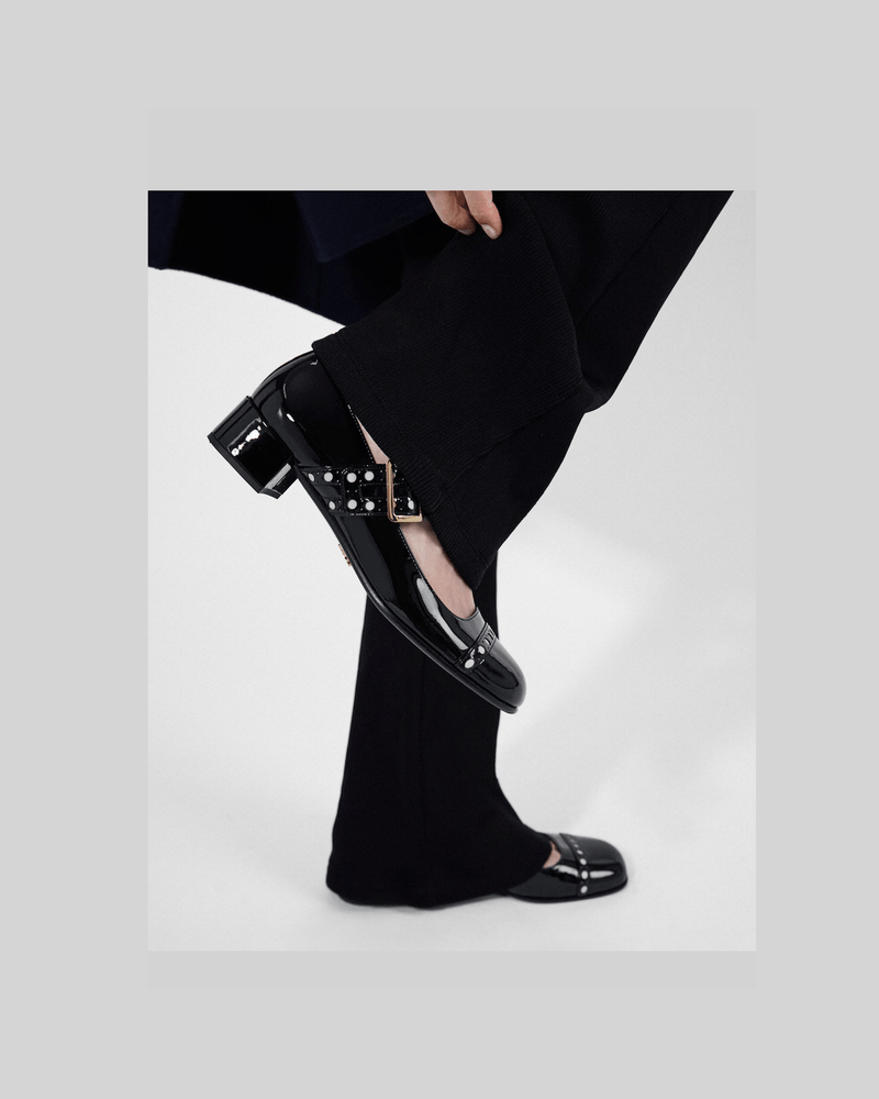 Prada Black Leather Patent Mary Jane Pumps Glam Steals