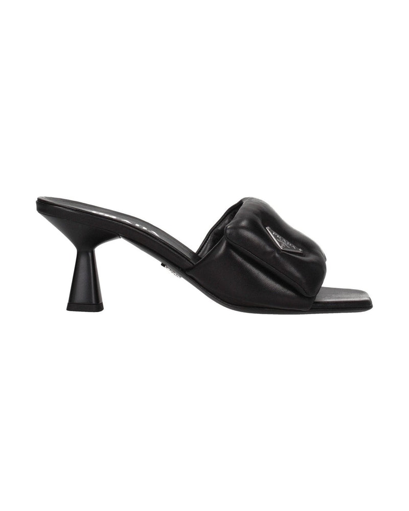 Prada Black Leather Platforms Heels