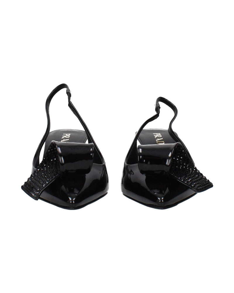 Prada Black Leather Stiletto Heel Sandals Glam Steals