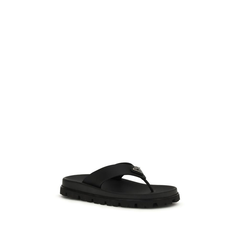 Prada Black Rubber Flip Flop Sandals Glam Steals