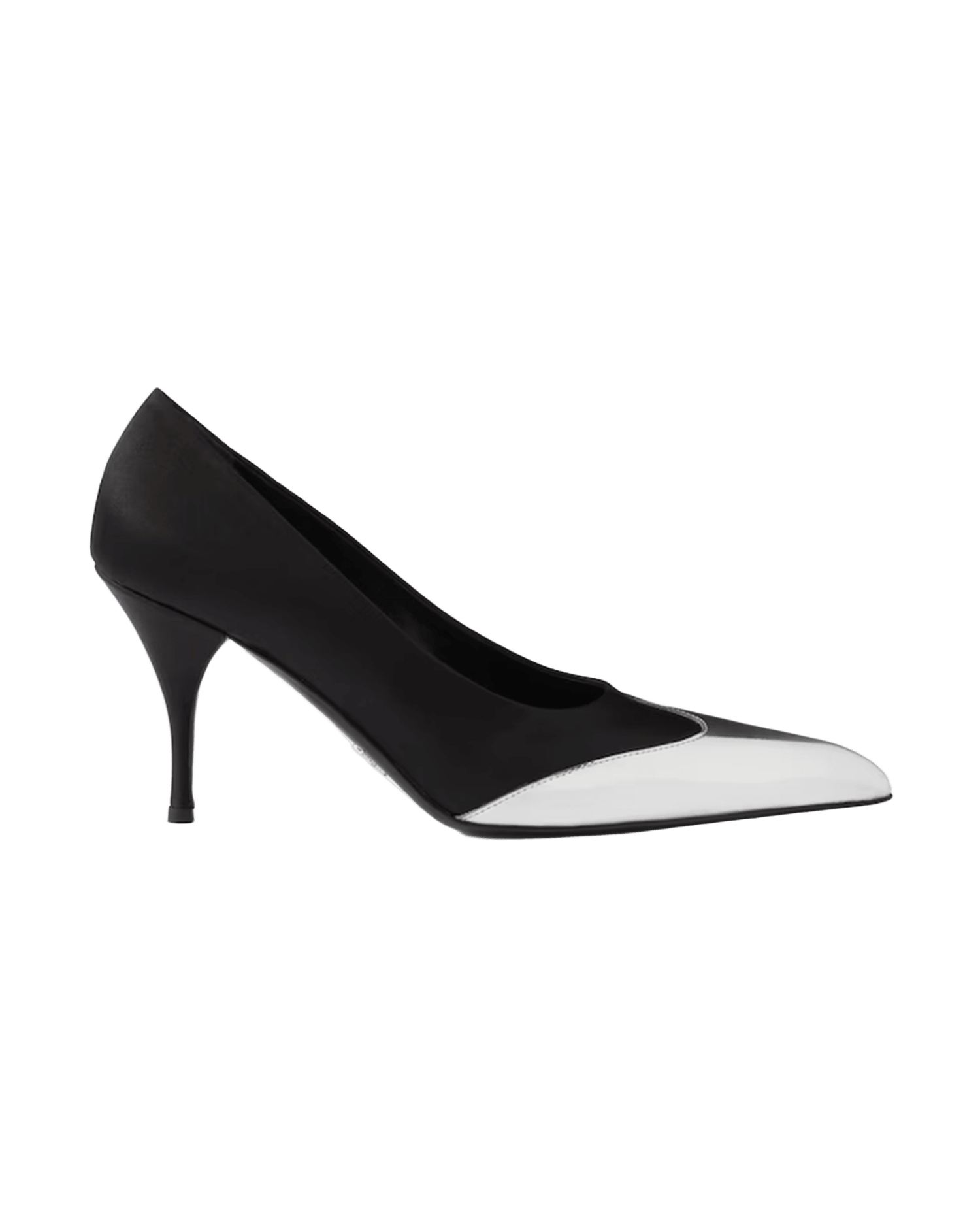 Prada Black Satin And Metallic Silver Leather Pumps Glam Steals