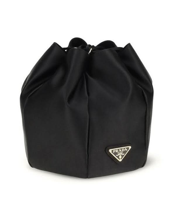 Prada Black Silk Bucket Bag 