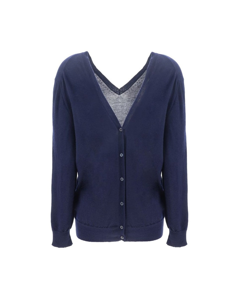 Prada Blue Cashmere Cardigan Glam Steals