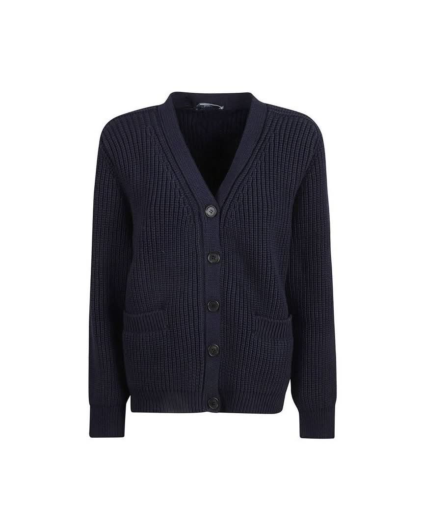 Prada Blue Cotton Cardigan 