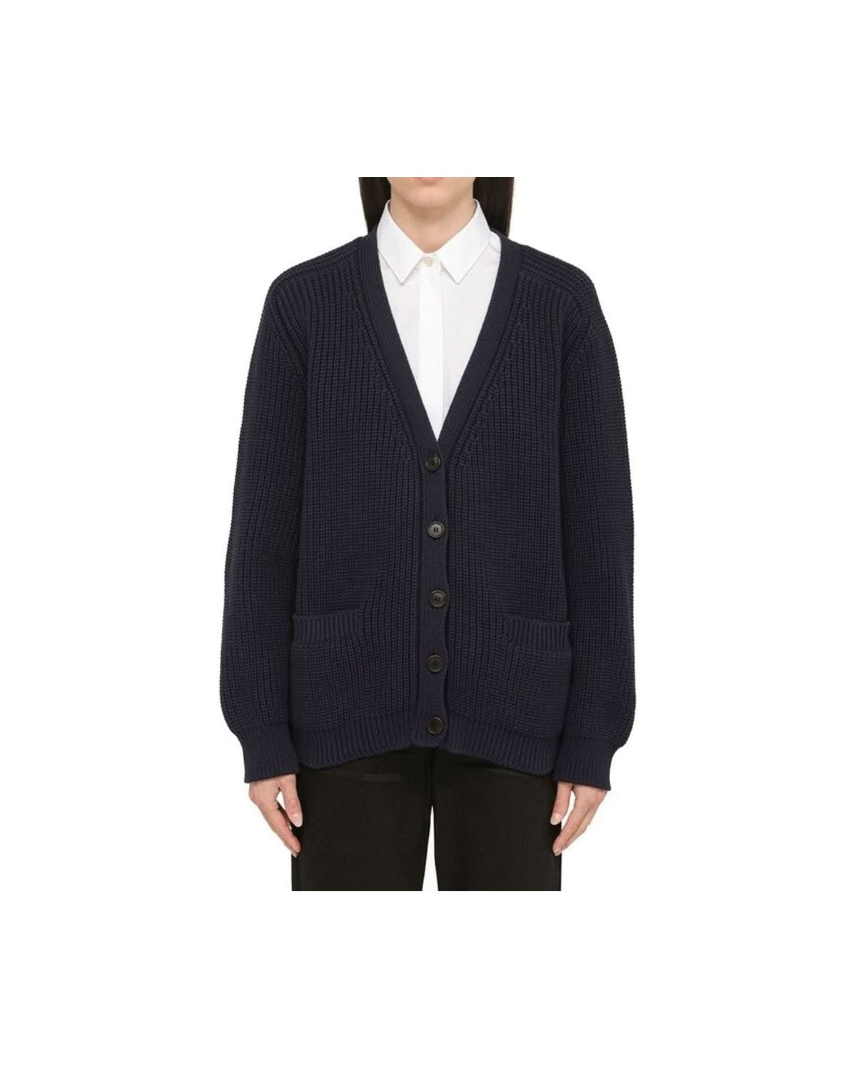 Prada Blue Cotton Cardigan 
