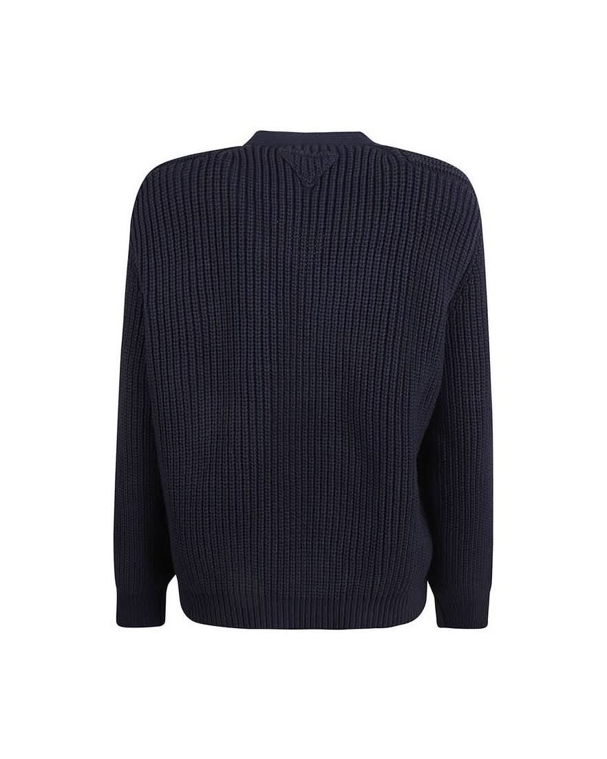 Prada Blue Cotton Cardigan 