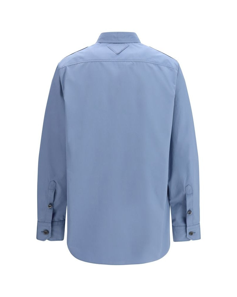 Prada Blue Cotton Dress Shirt Glam Steals