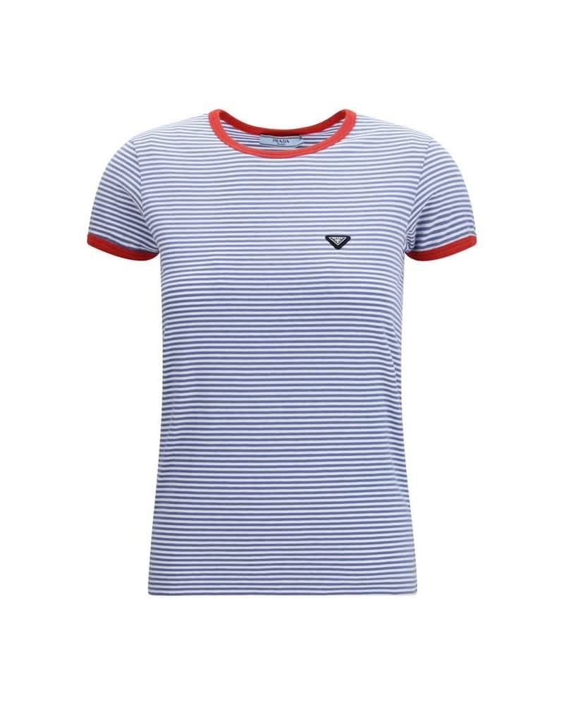 Prada Blue Cotton T-Shirt 