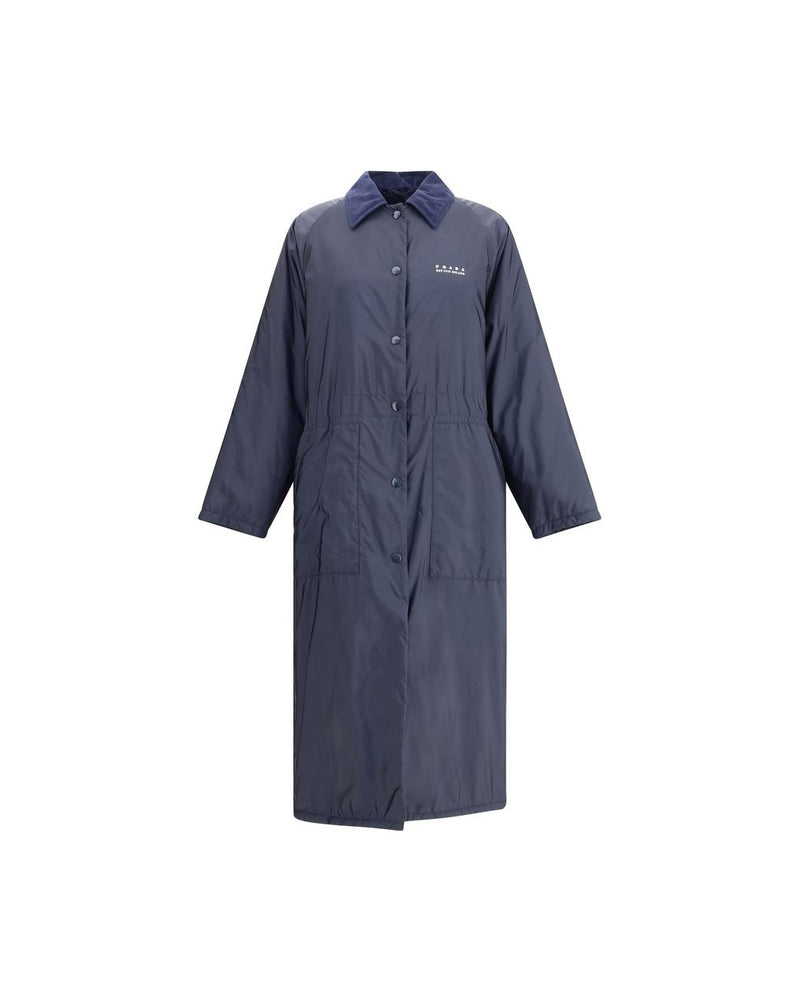 Prada Blue Recycled Polyamide Coat Glam Steals