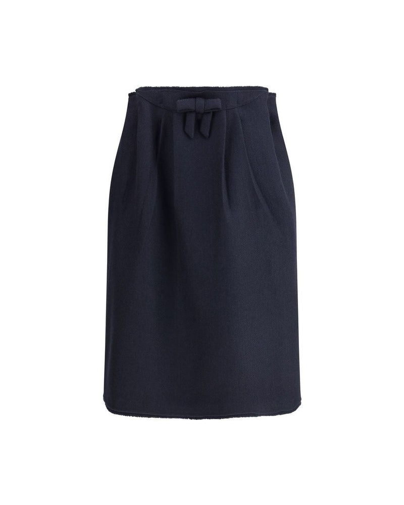 Prada Blue Wool Fleece Midi Skirt Glam Steals