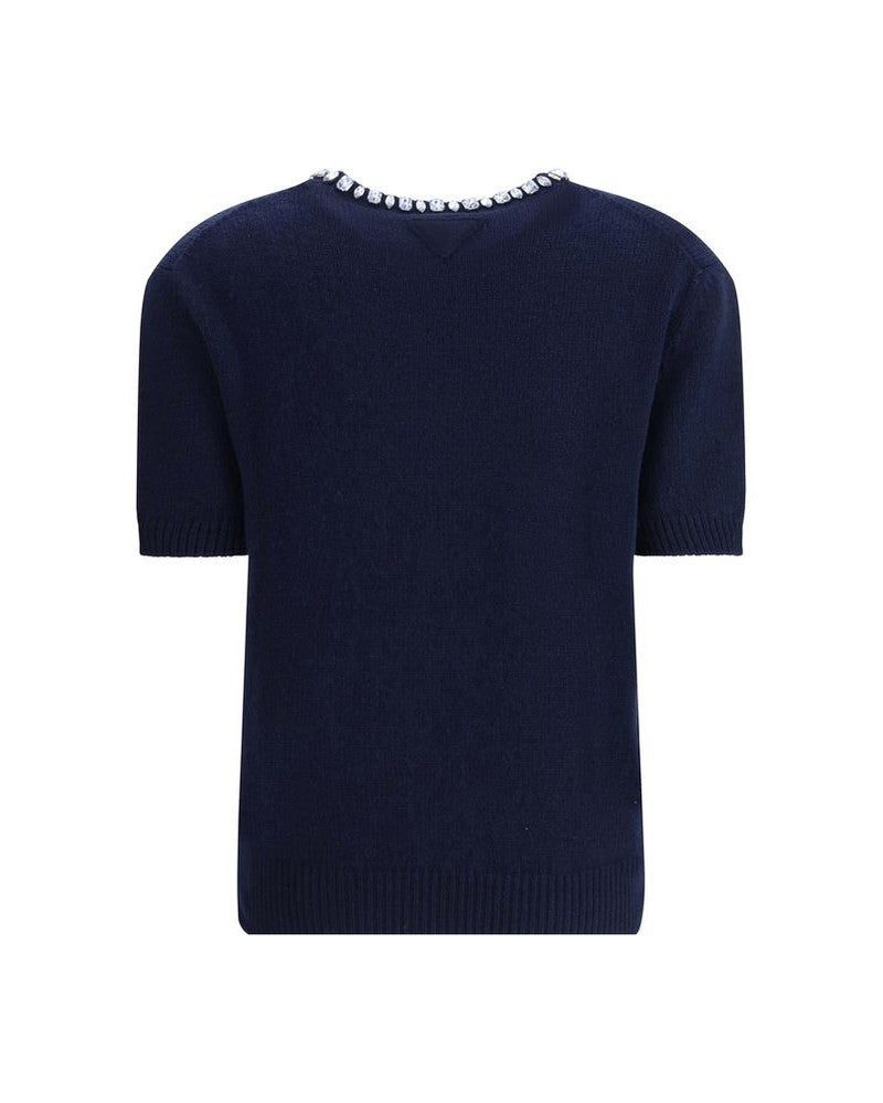 Prada Blue Wool Fleece Sweatshirt Glam Steals