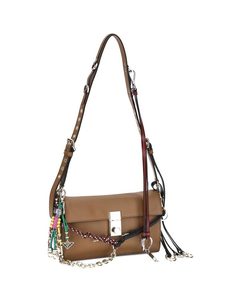 Prada Brown Calf Leather Bos Taurus Shoulder Bag Glam Steals