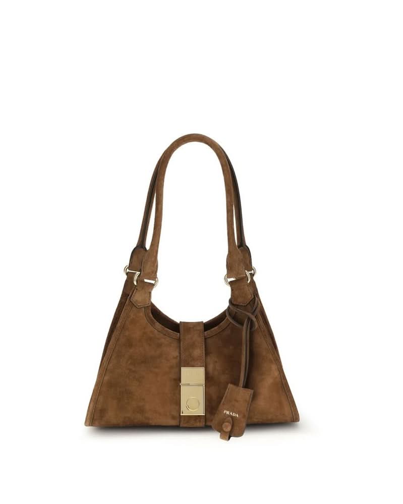 Prada Brown Calf Leather Bos Taurus Shoulder Bag Glam Steals