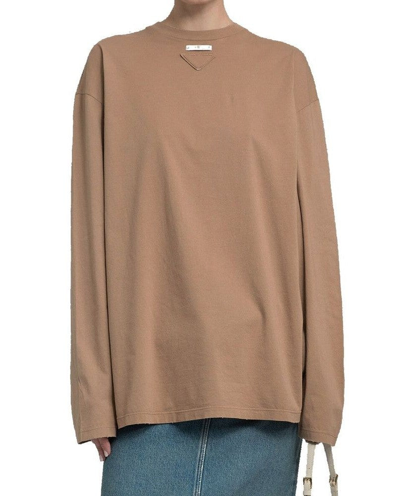 Prada Brown Cotton Long Sleeve T-shirt 