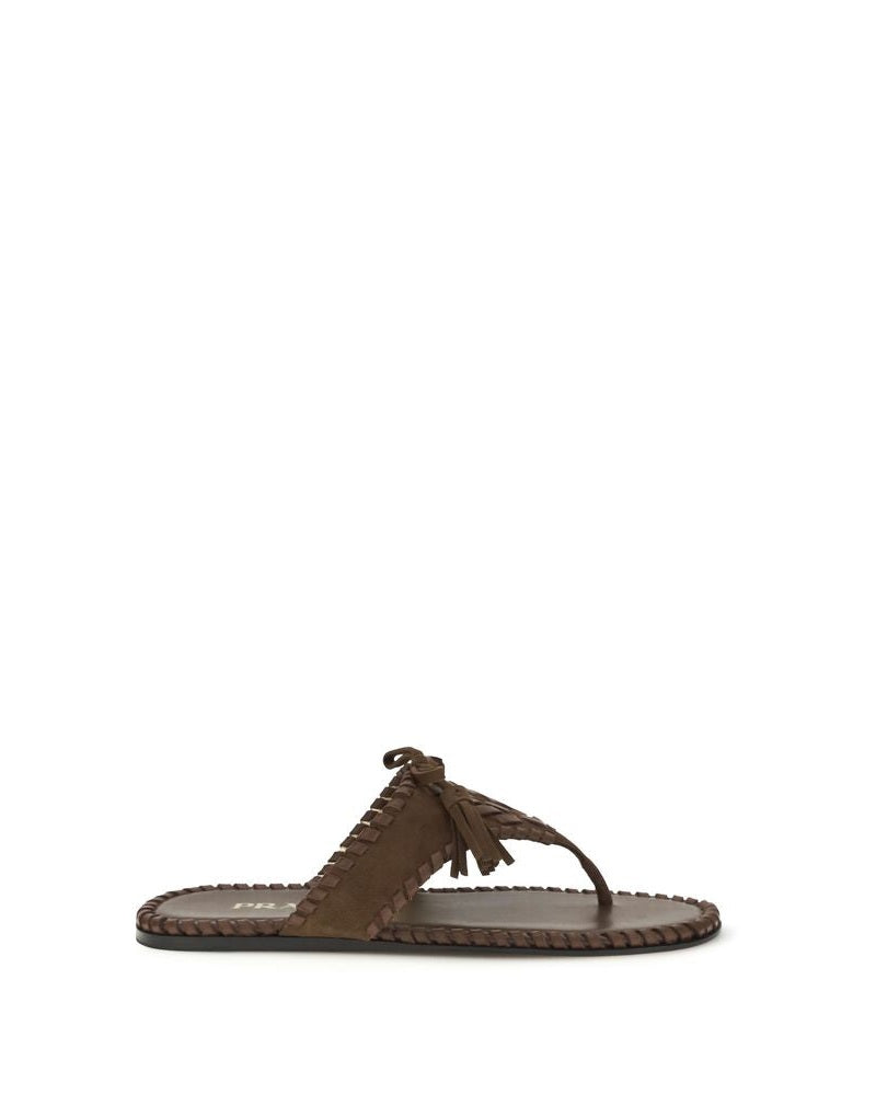 Prada Brown Flat Sandals Glam Steals