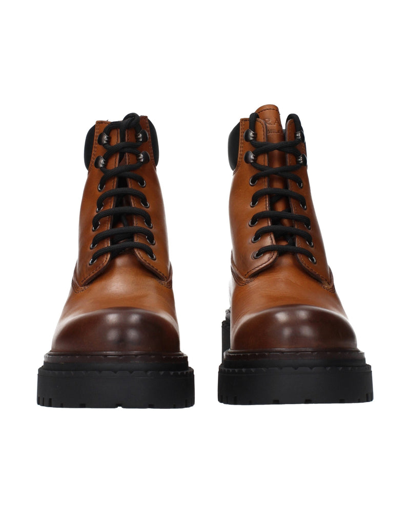 Prada Brown Leather Ankle Boots Glam Steals