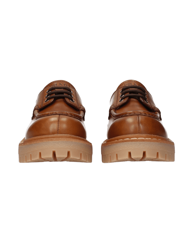 Prada Brown Leather Oxfords Derbies Glam Steals