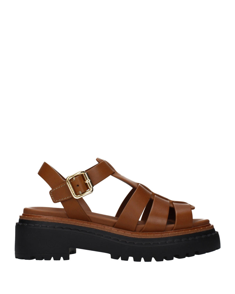 Prada Brown Leather Platform Sandals Glam Steals