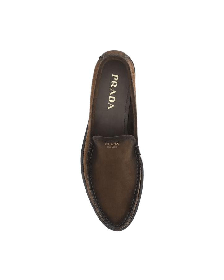 Prada Brown Leather Slip On Loafers Glam Steals