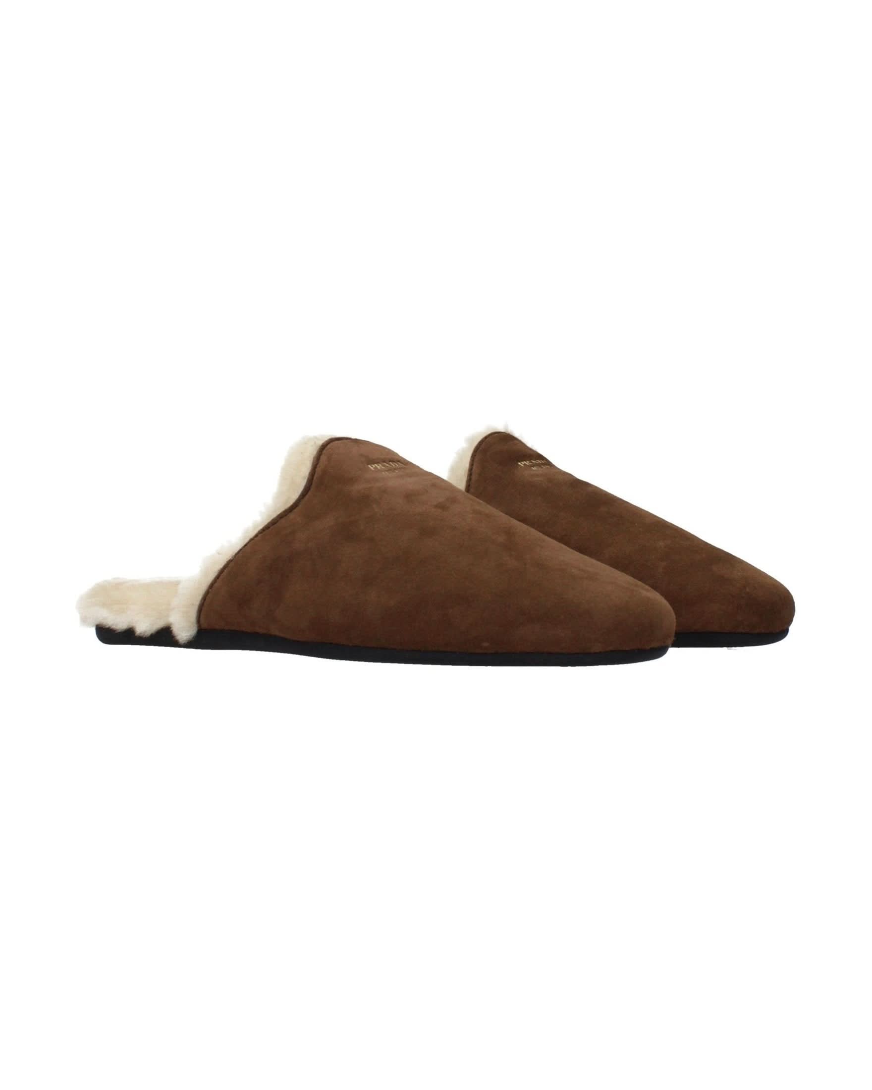 Prada Brown Leather Slippers Glam Steals