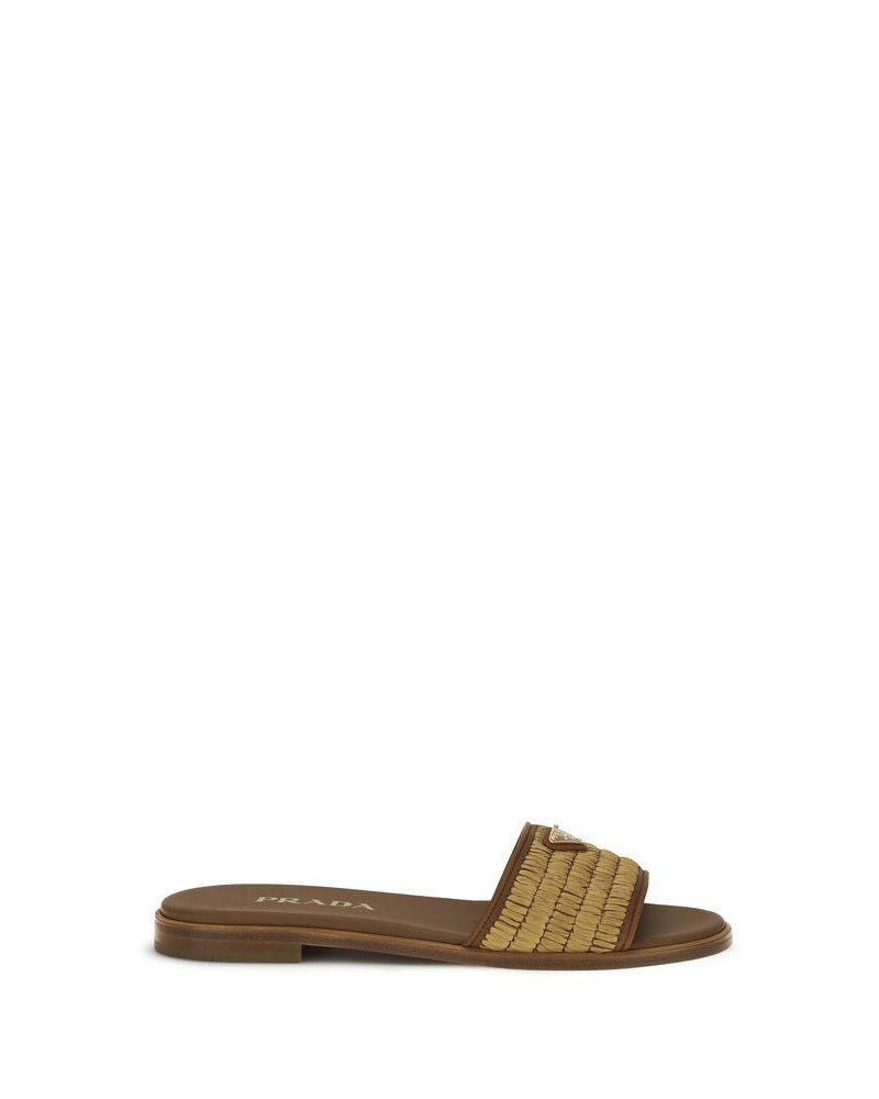 Prada Brown Raffia Slippers Glam Steals