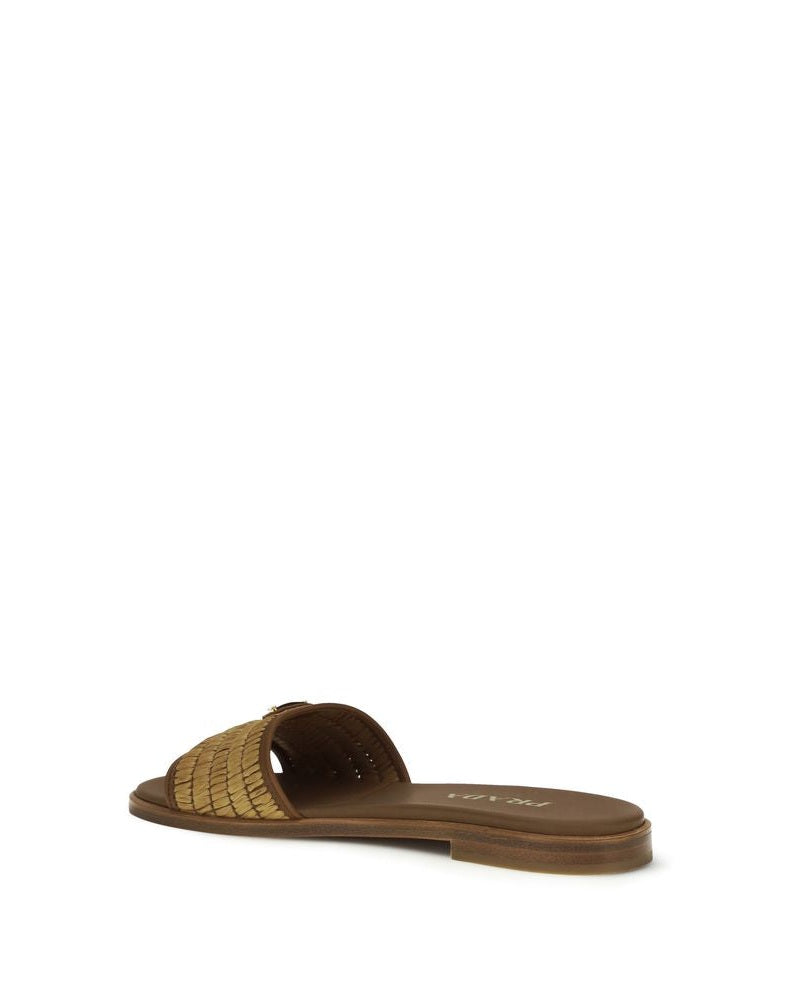 Prada Brown Raffia Slippers Glam Steals