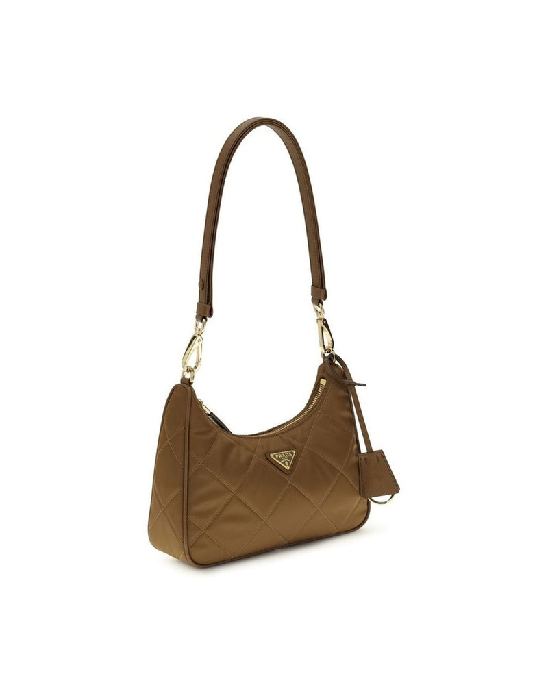 Prada Brown Recycled Polyamide Shoulder Bag Glam Steals