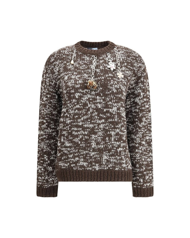 Prada Brown Wool Fleece Sweatshirt Glam Steals