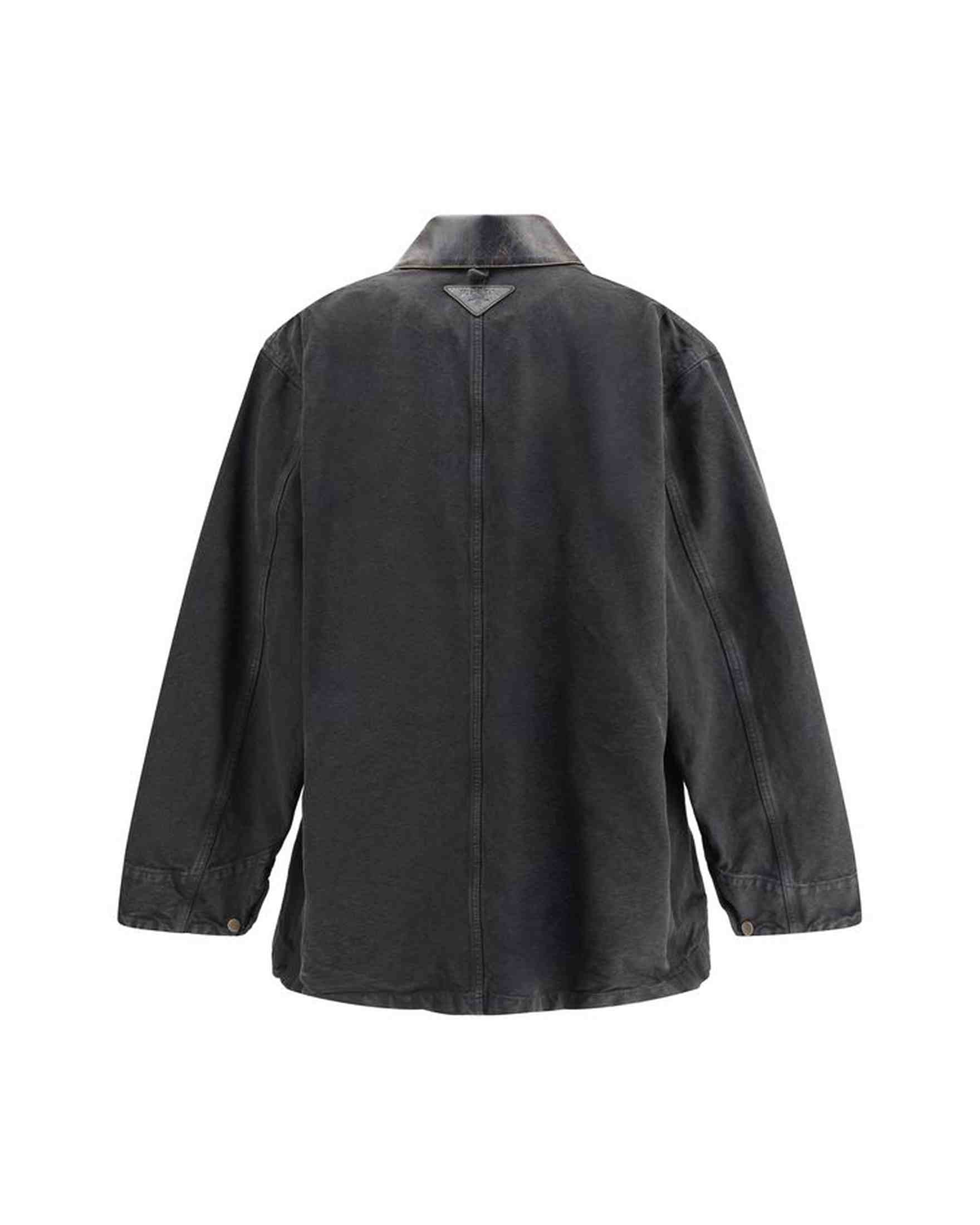 Prada Denim Jacket With Leather Collar Glam Steals