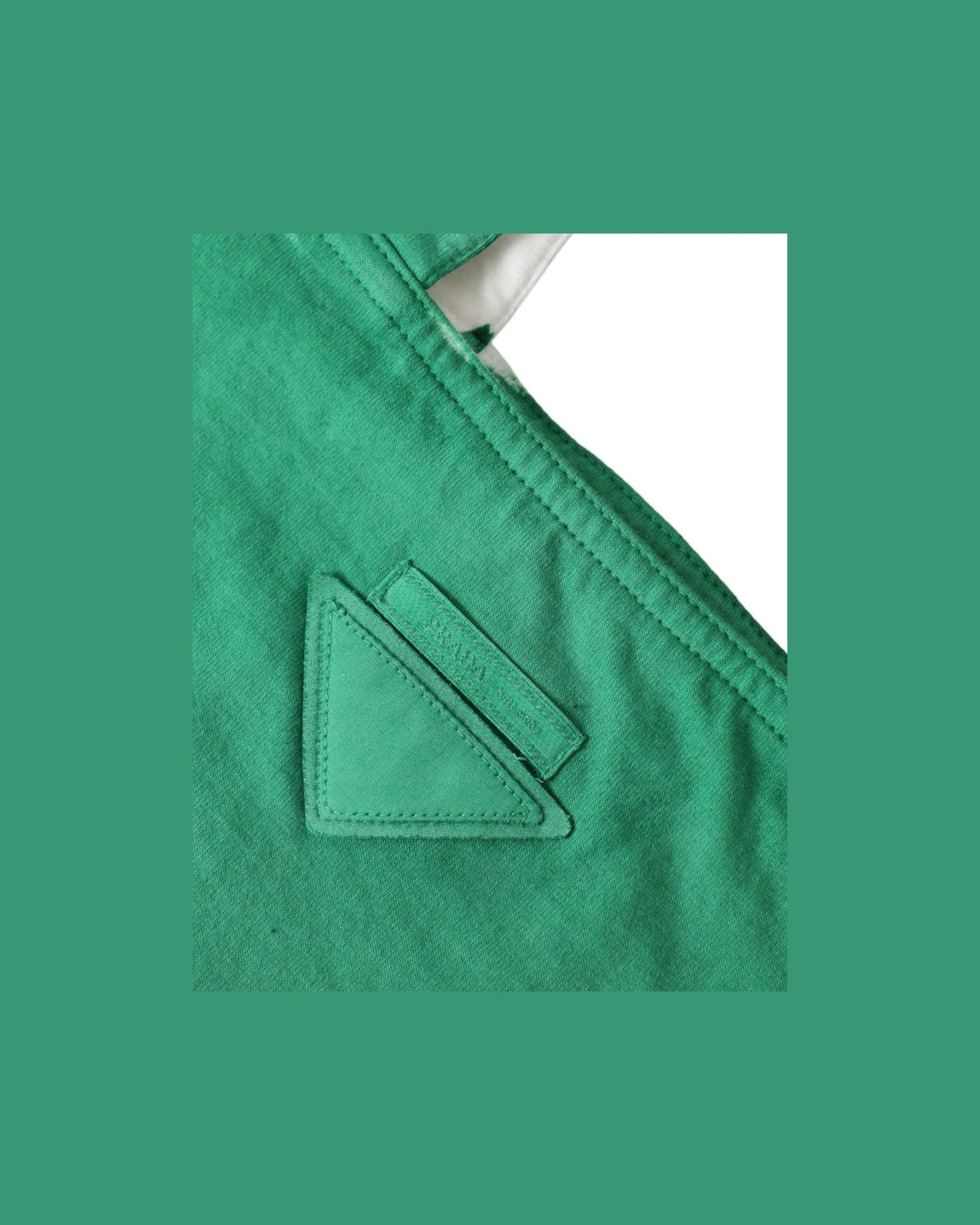 Prada Elegant Fabric Tote Green Bag Glam Steals