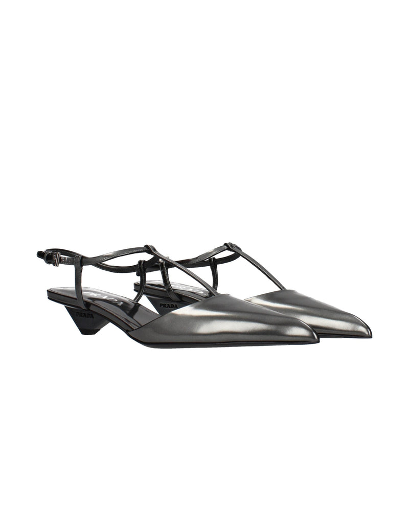 Prada Gray Leather Flat Sandals Glam Steals