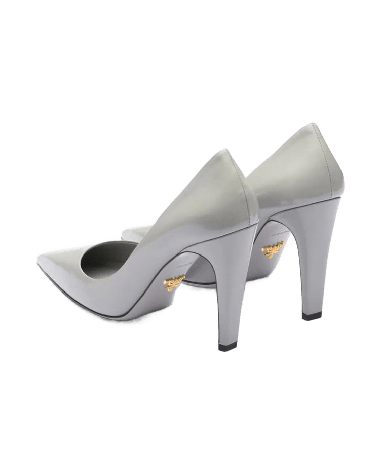 Prada Gray Leather High Heels Glam Steals
