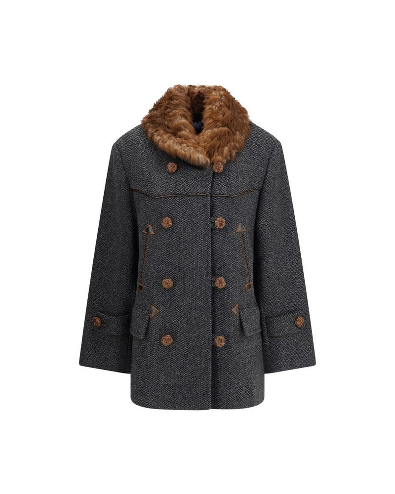 Prada Gray Wool Fleece Coat Glam Steals
