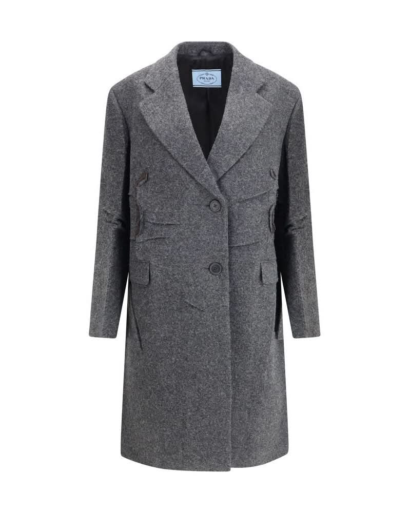 Prada Gray Wool Fleece Coat Glam Steals