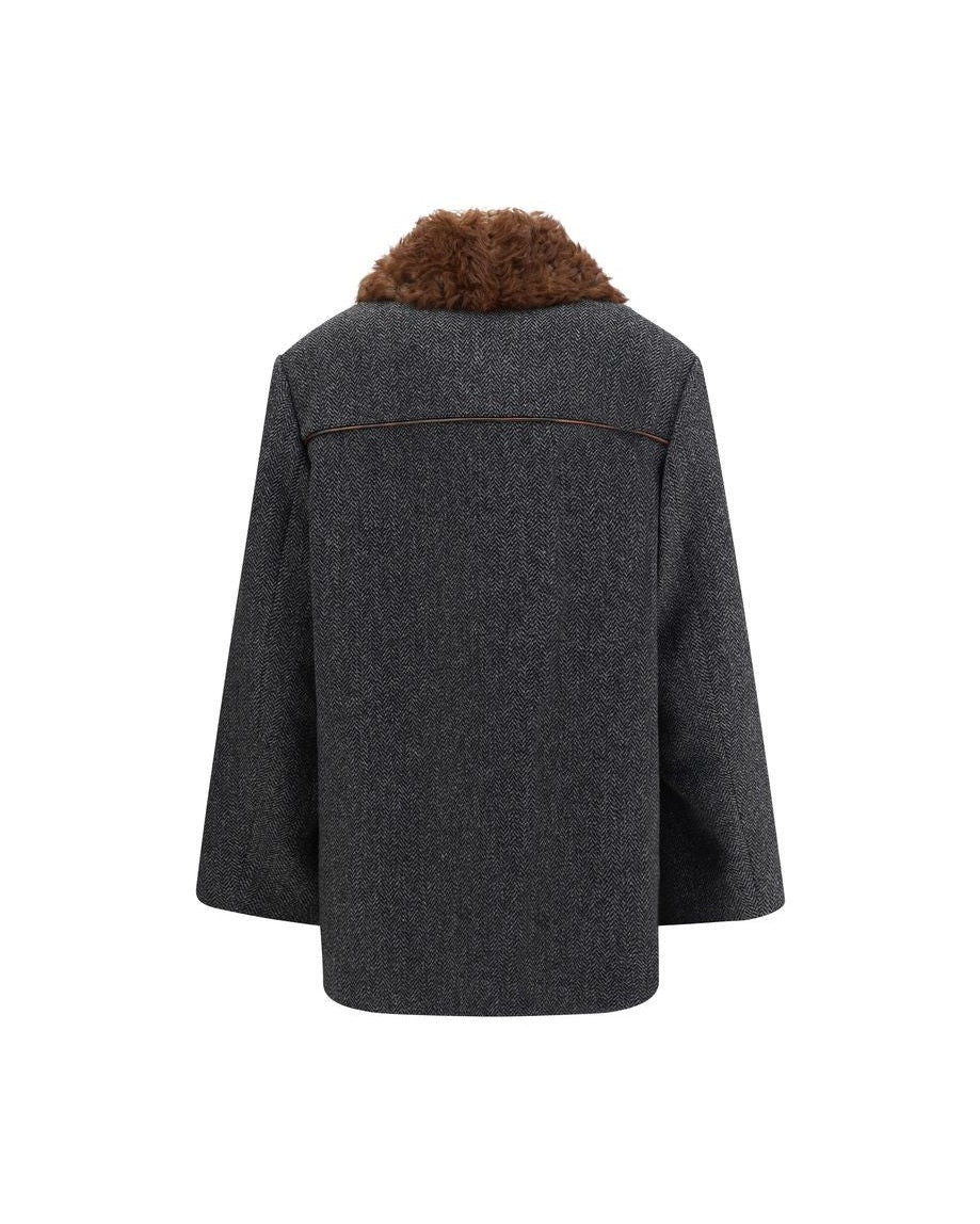 Prada Gray Wool Fleece Coat Glam Steals