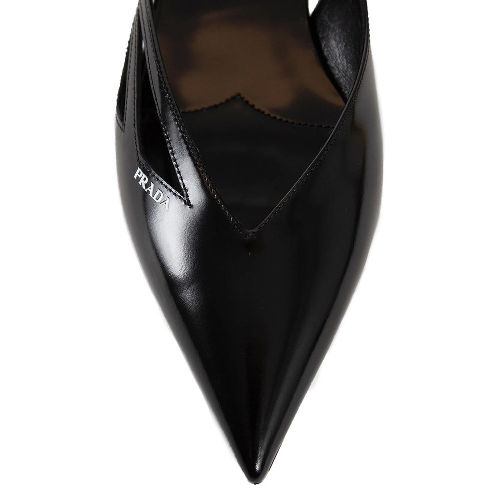 Prada Leather Brushed Cut Out Ballerina Flats Glam Steals