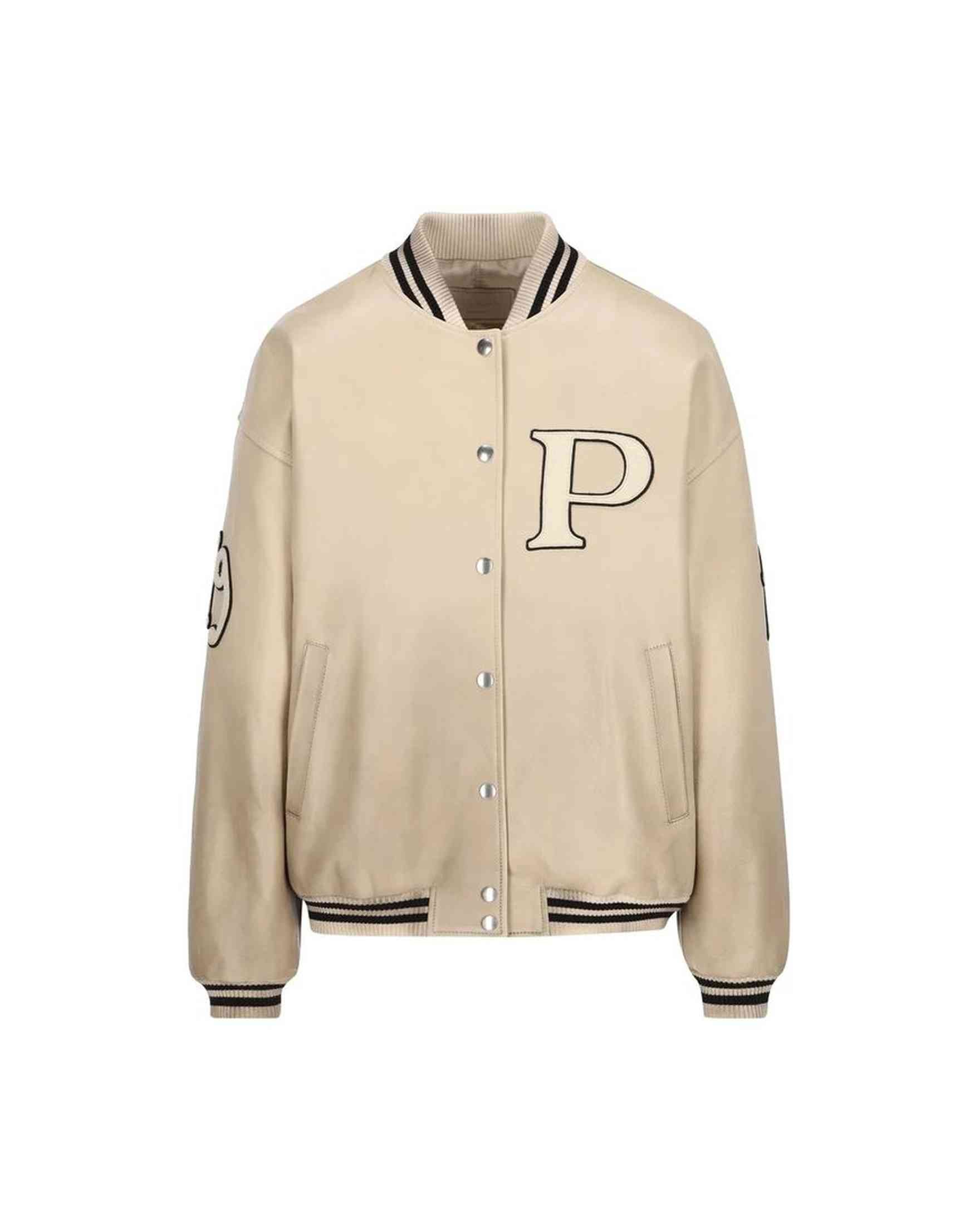 Prada Leather Padded Varsity Jacket Glam Steals