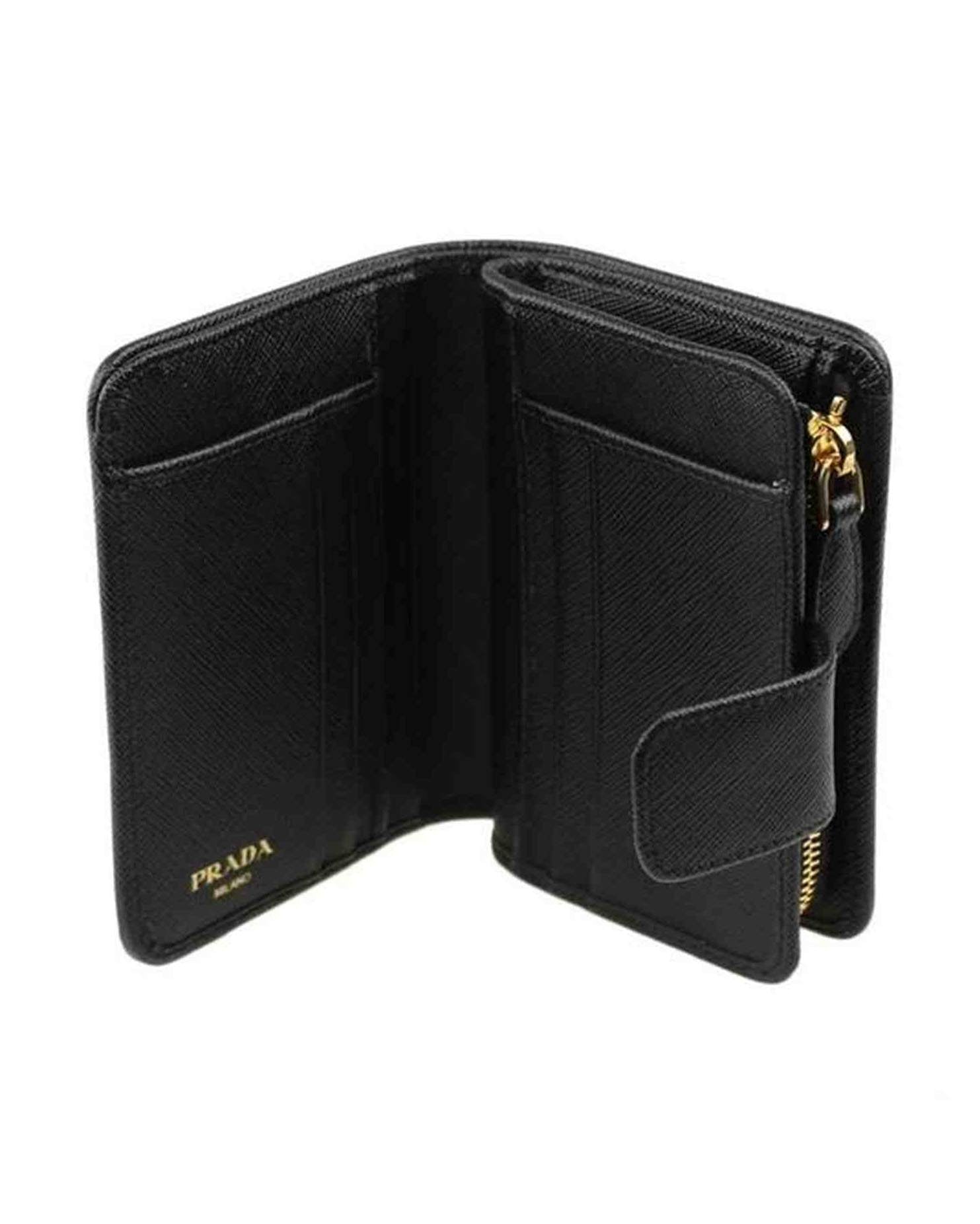 Prada Nylon And Leather French Wallet Glam Steals